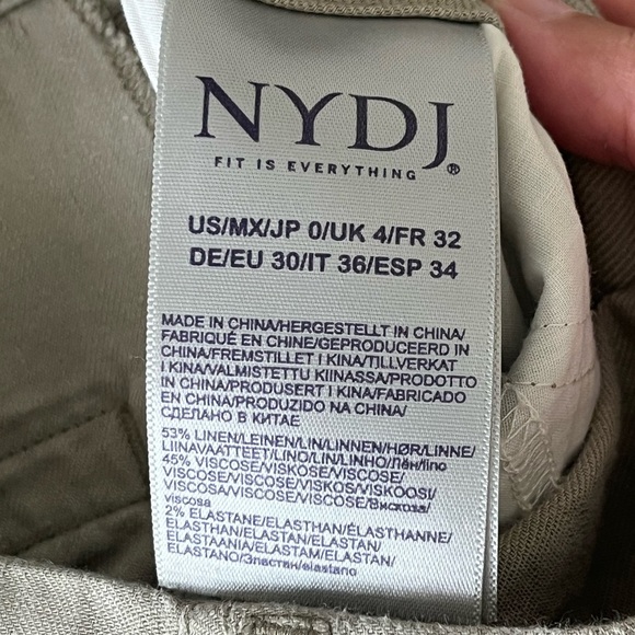 NYDJ Lift x Tuck Linen Blend Cropped Wide-Leg Pants Neutral Size 0 - Picture 9 of 16